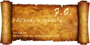 Fábián Orbán névjegykártya