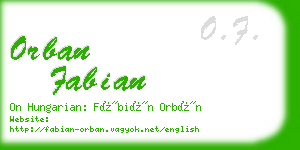 orban fabian business card